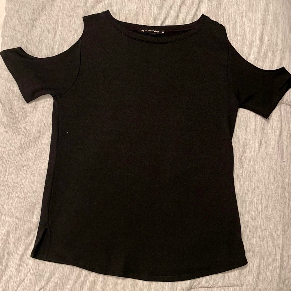Rag and bone off the shoulder blank shirt